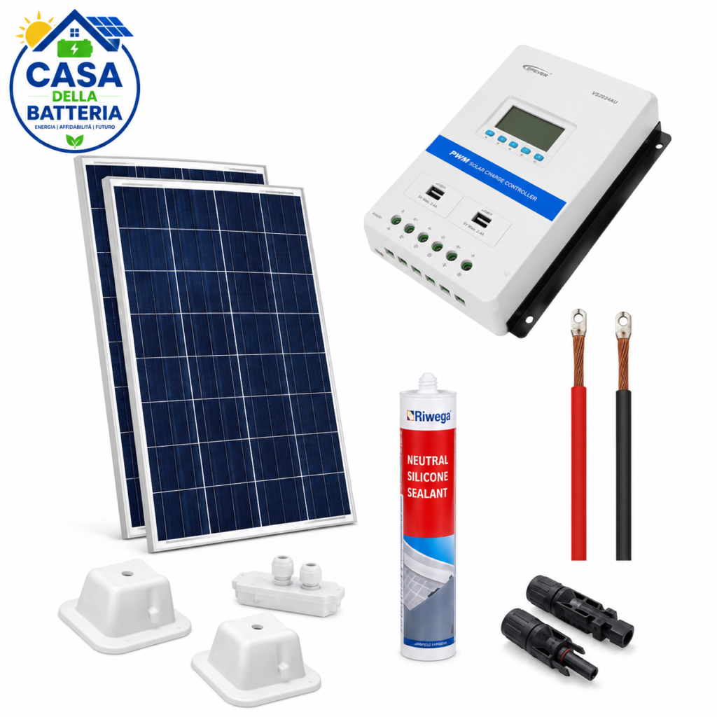Kit Solare Camper Plus 400W 12V MPPT 30A | Pannelli Monocristallini | CASA DELLA BATTERIA
