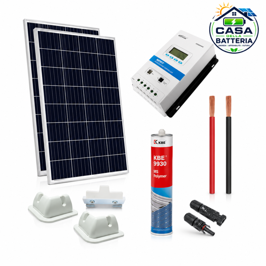 Kit Solare Camper Plus 400W 12V MPPT 30A | Pannelli Monocristallini | CASA DELLA BATTERIA