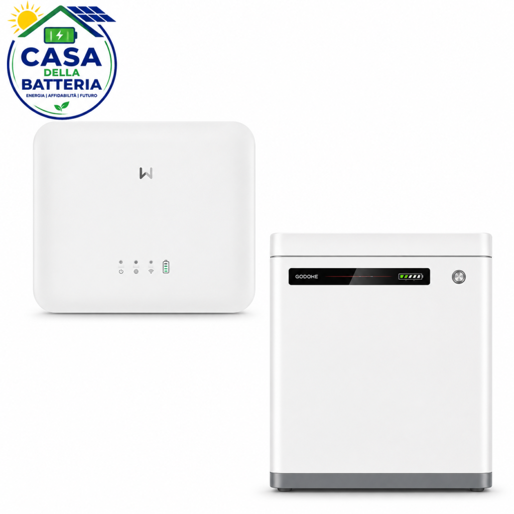 Kit Fotovoltaico GoodWe 3 kW con Batteria 5.12 kWh | Inverter Ibrido GW3000-ES-20